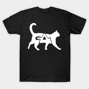 Abstract Cat Typography T-Shirt